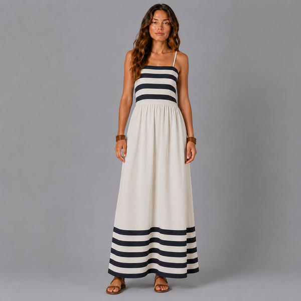 ORTENSIA | VESTIDO LARGO RAYADO