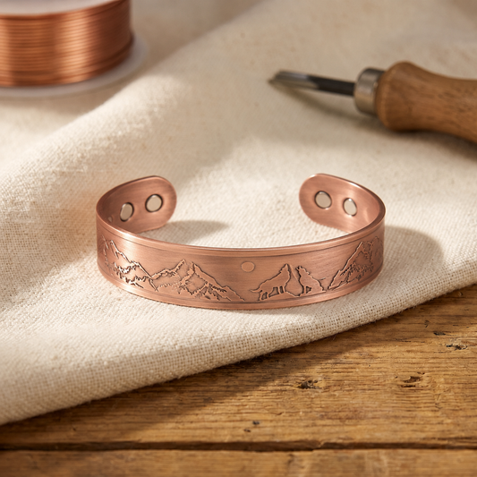 Pulsera de Cobre Lobo Aullador
