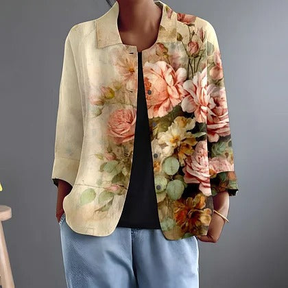 Renée | Chaqueta Abierta con Estampado Floral