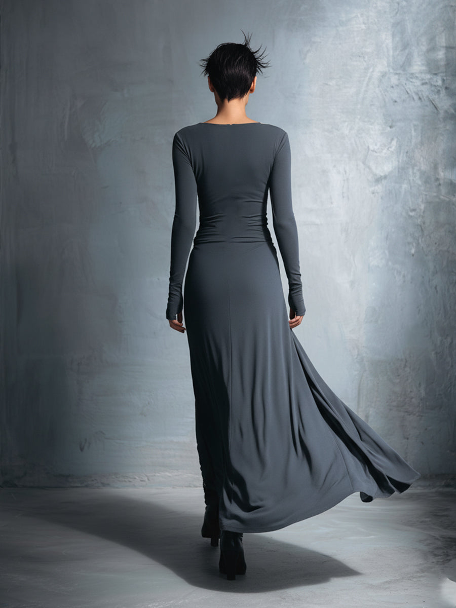 Naiara ❘ Maxi vestido con nudo lateral