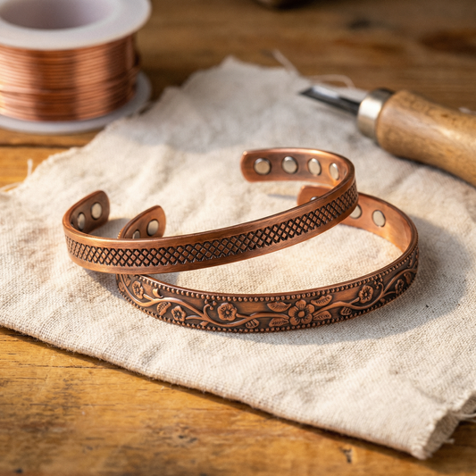 Conjunto de Joyería de Cobre Forjado