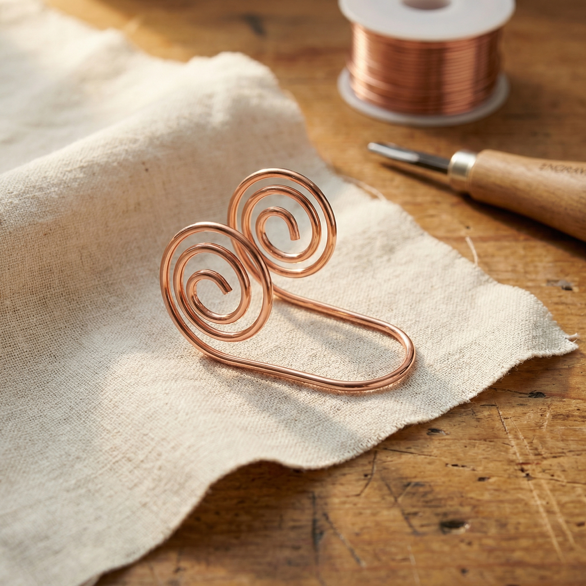 Pulsera Espiral de Cobre Trenzado
