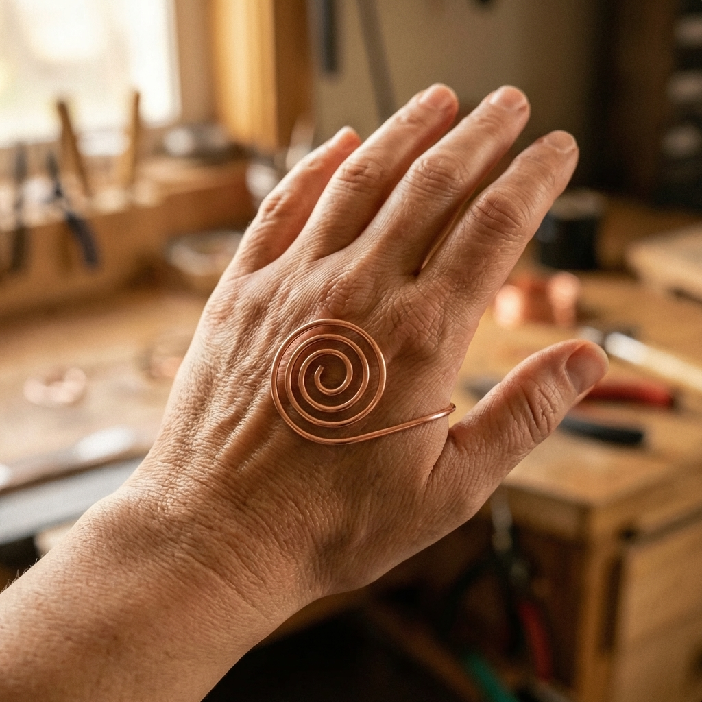 Pulsera Espiral de Cobre Trenzado