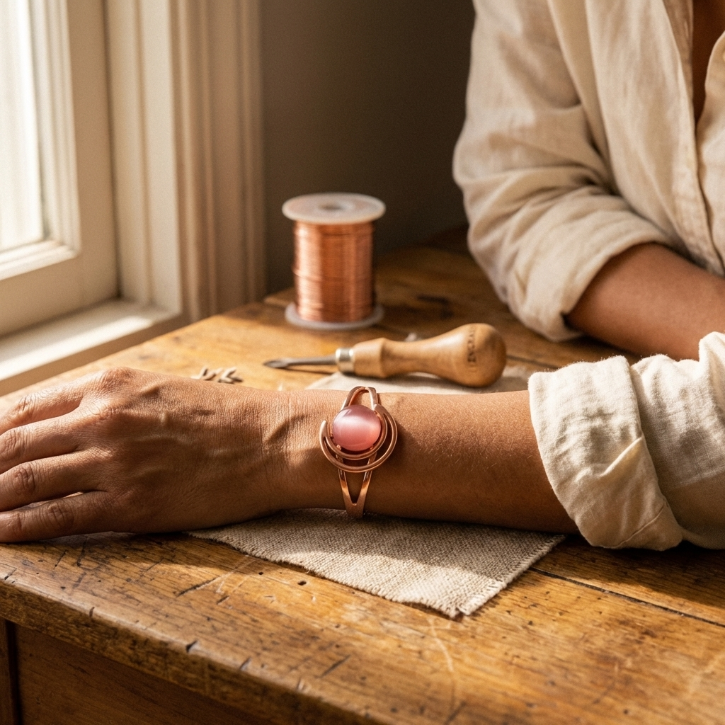 Pulsera de Cobre Rosa