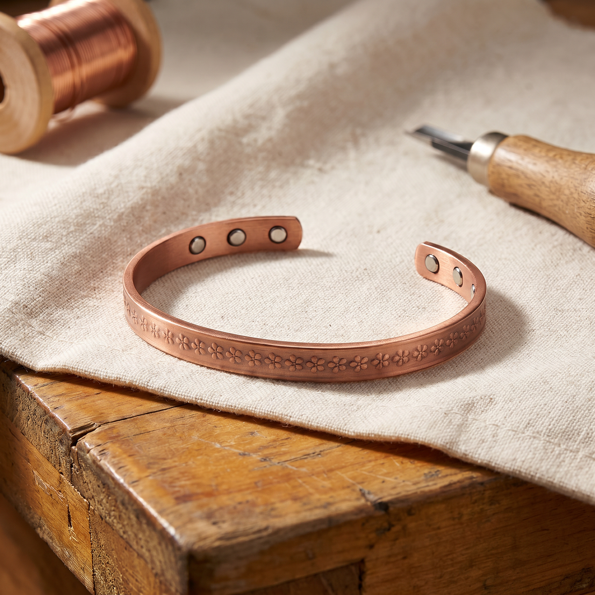 Pulsera de Cobre Rústico