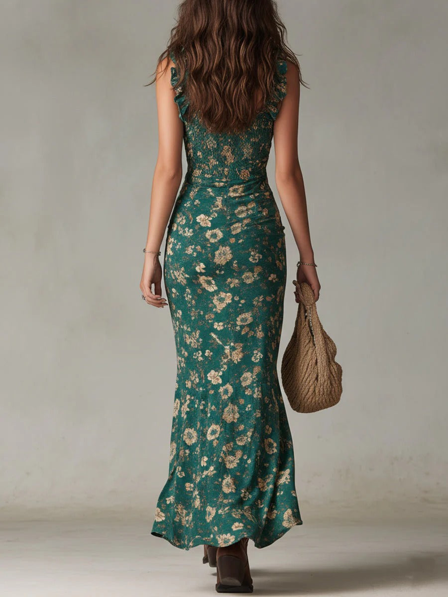 Zara | Vestido Maxi Retro Boho