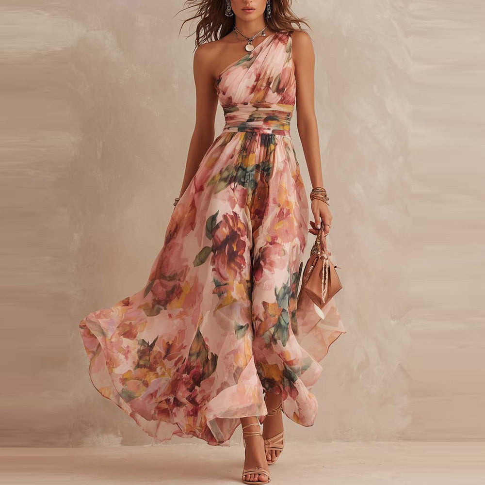 Félicie | Vestido Maxi Asimétrico de Tela Muselina