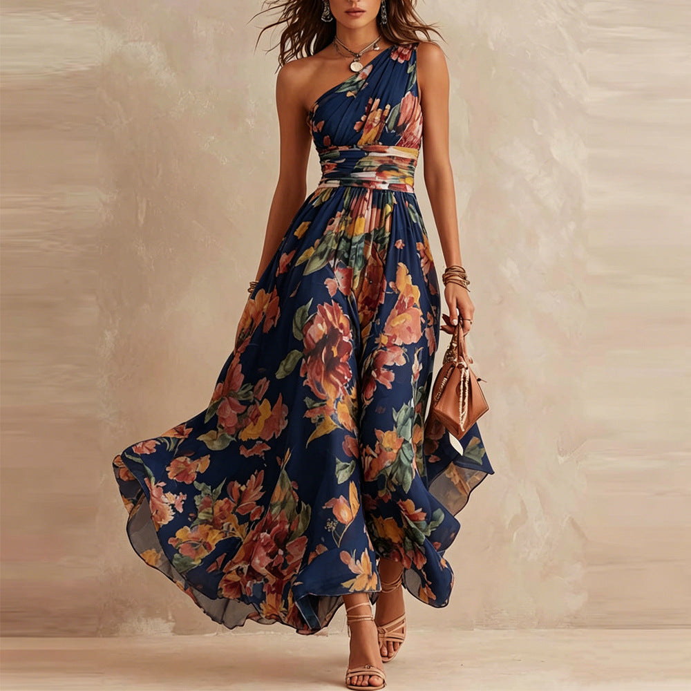 Félicie | Vestido Maxi Asimétrico de Tela Muselina
