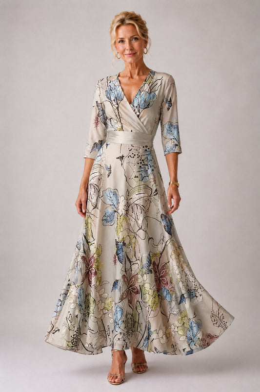 Julie | Vestido Floral de Mangas 3/4