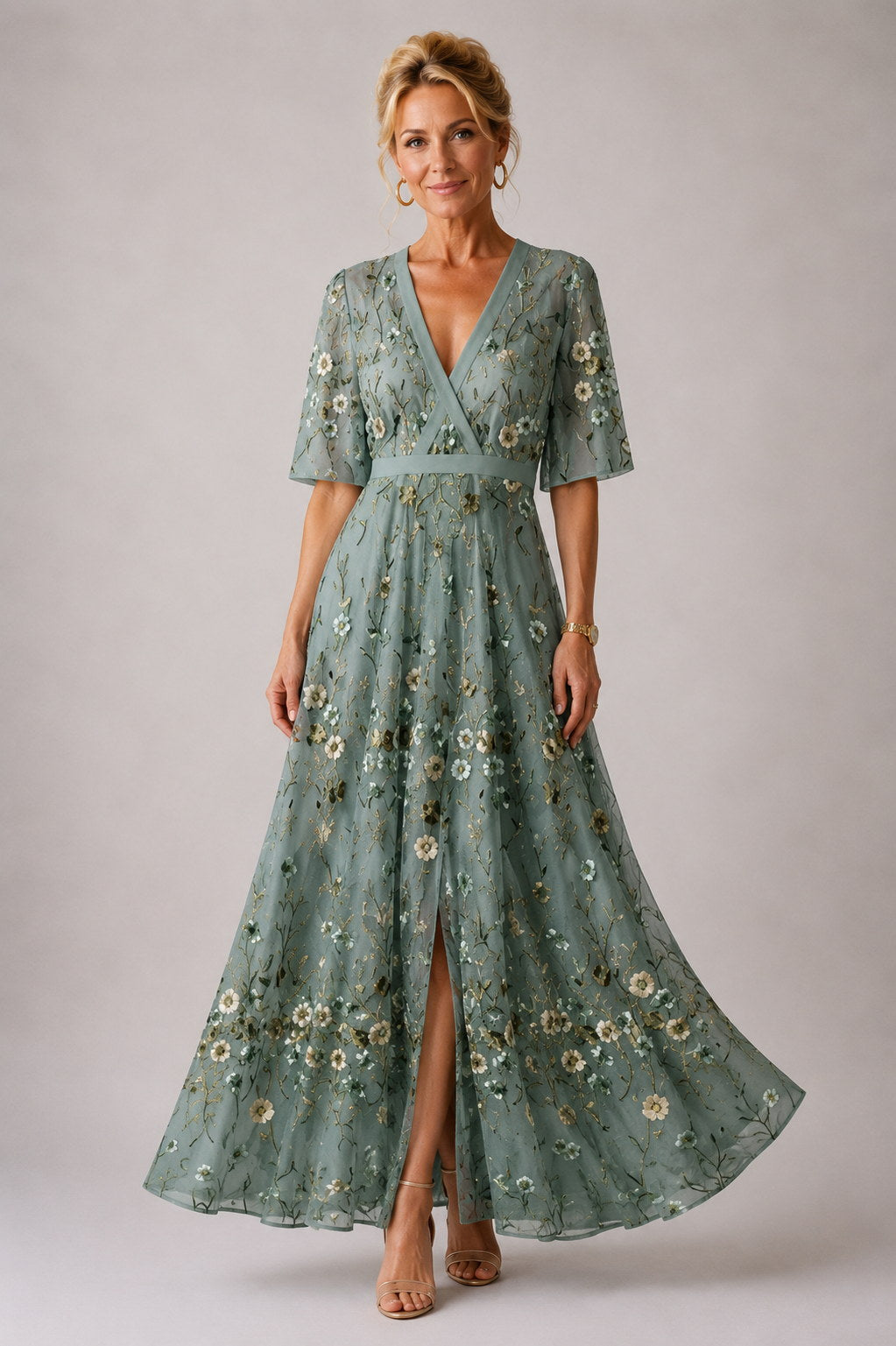 Julie | Vestido Floral de Mangas 3/4