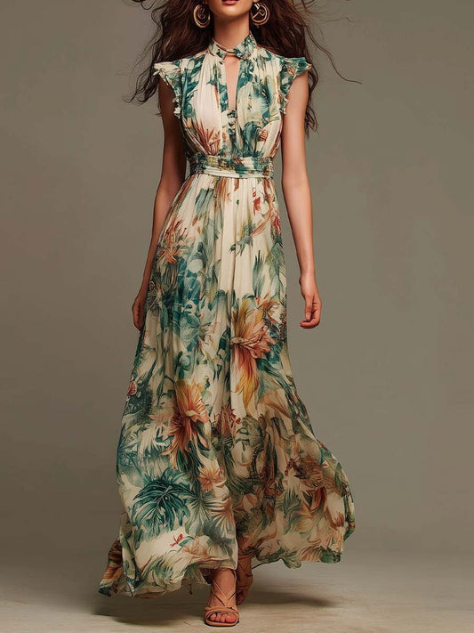 Mélanie | Vestido Maxi Floral de Gasa