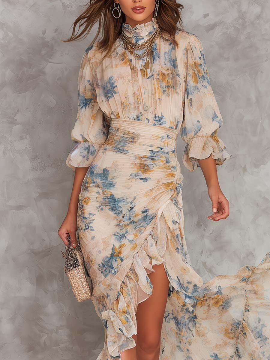 Romane | Vestido Largo de Musselina con Estampado