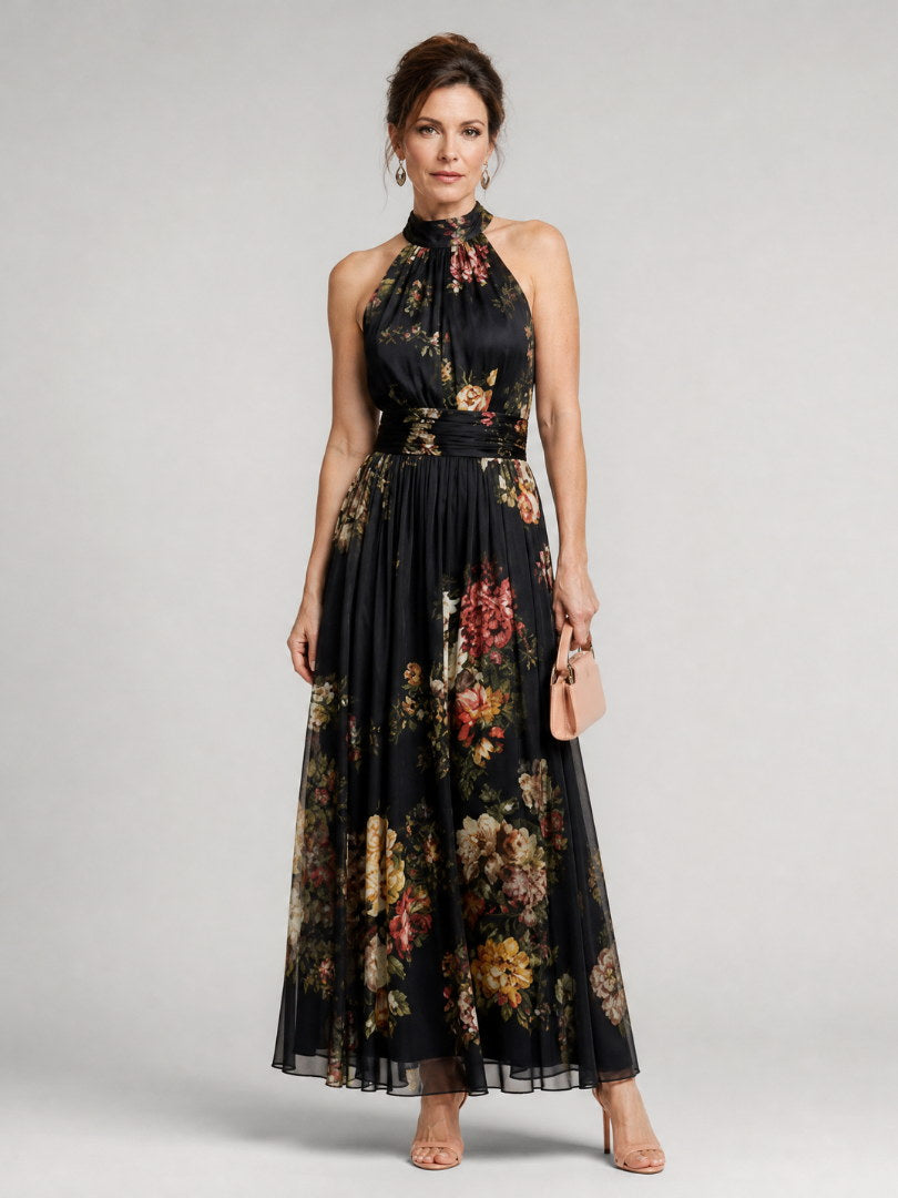 Valérie | Vestido midi con cuello halter