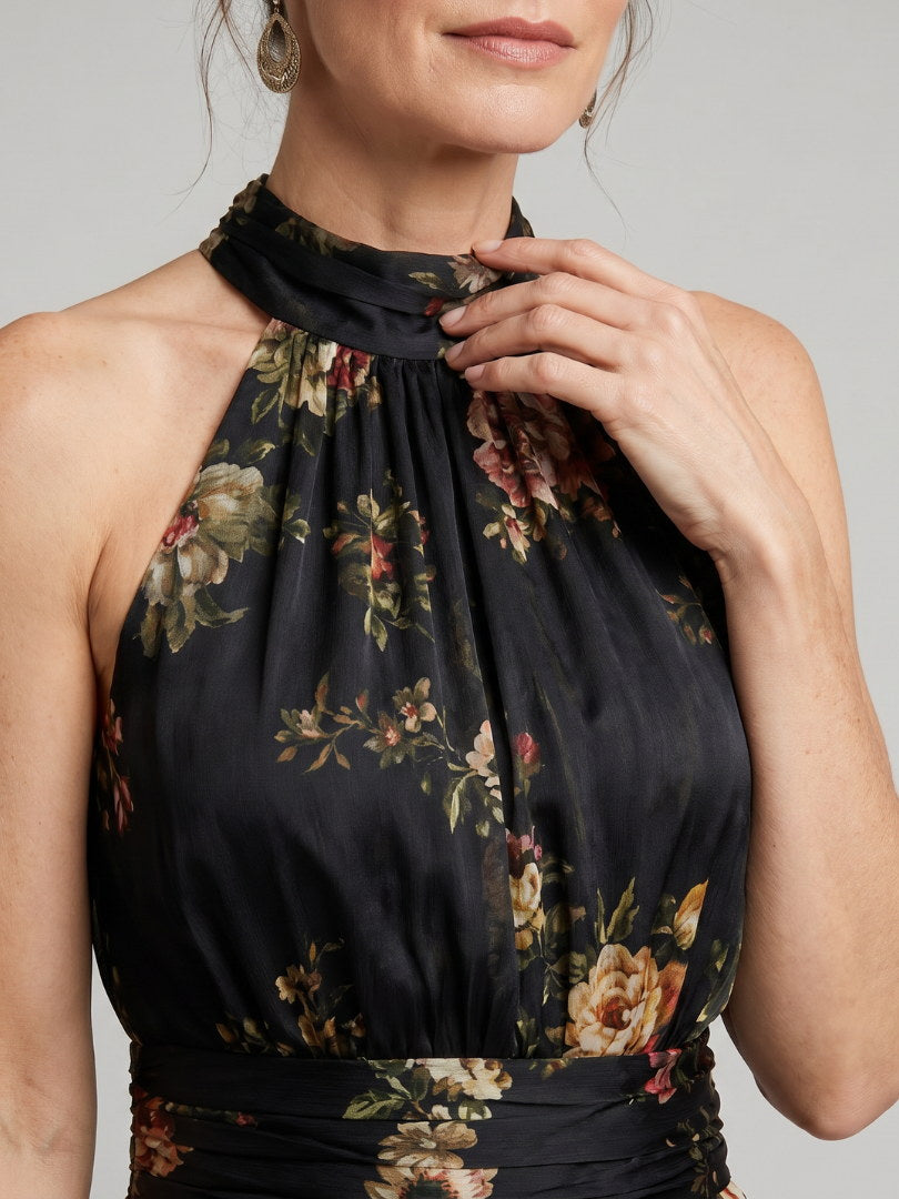 Valérie | Vestido midi con cuello halter