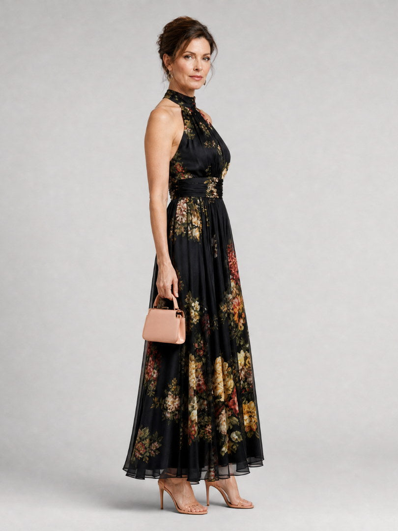 Valérie | Vestido midi con cuello halter