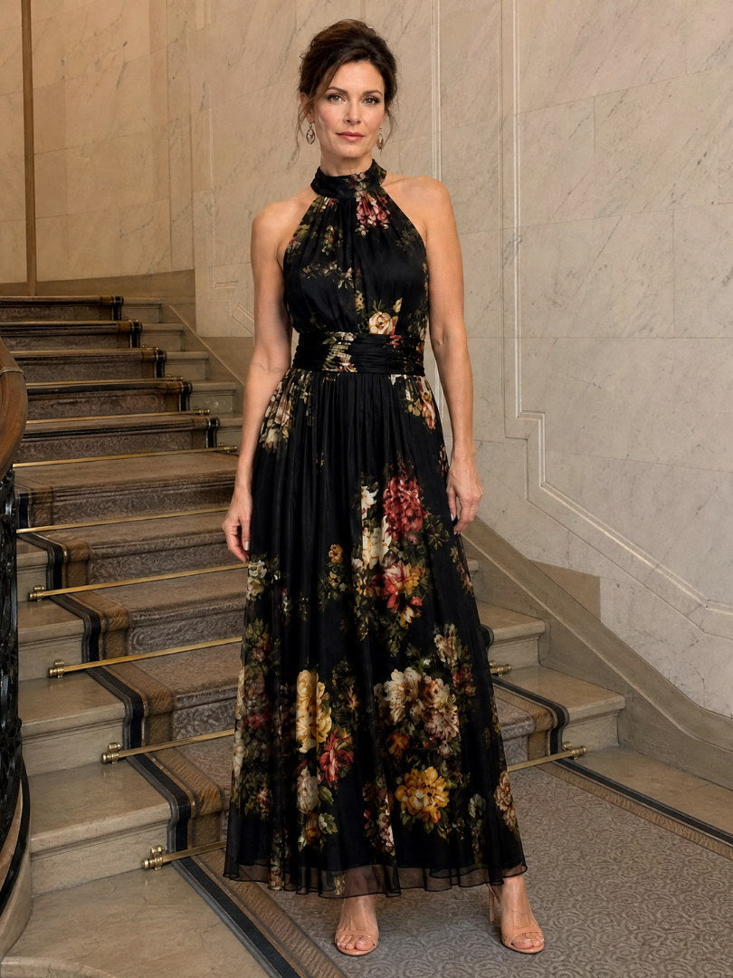 Valérie | Vestido midi con cuello halter