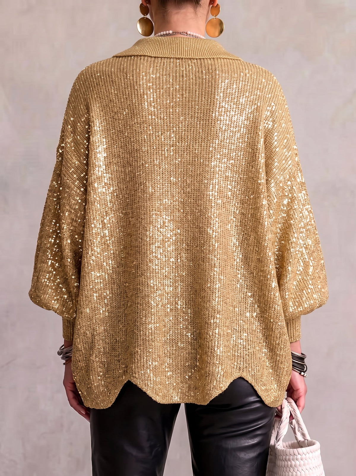 Elvinia | Cardigan Oversize con Detalles de Botones Metálicos