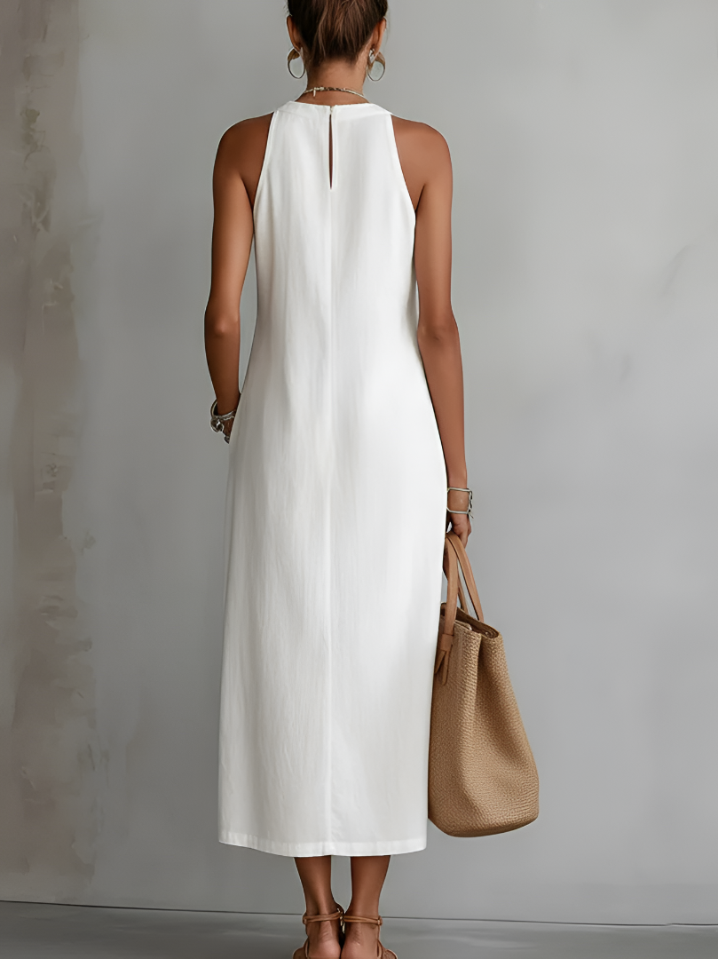 Jimena | Vestido Midi con Cuello Mao