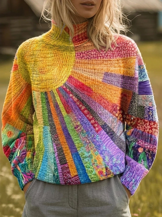 Hattie | Suéter de Cuello Alto Sunburst