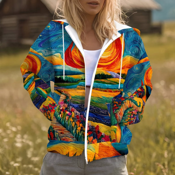 Phoebe | Sudadera Artística con Cremallera