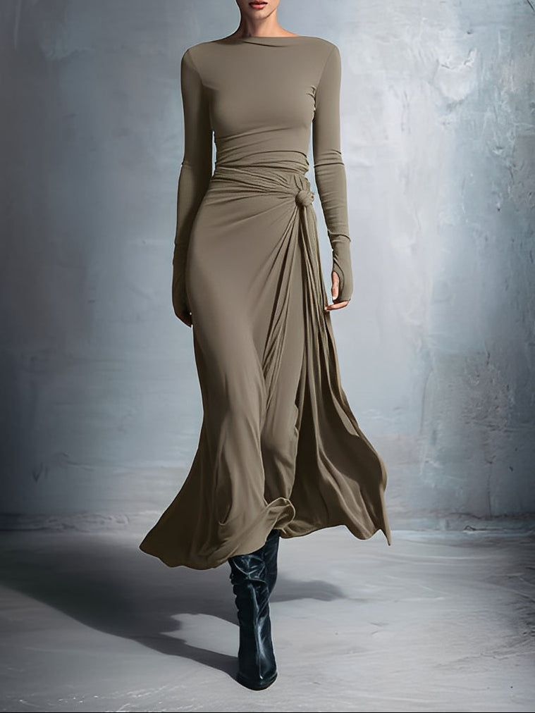 Naiara ❘ Maxi vestido con nudo lateral