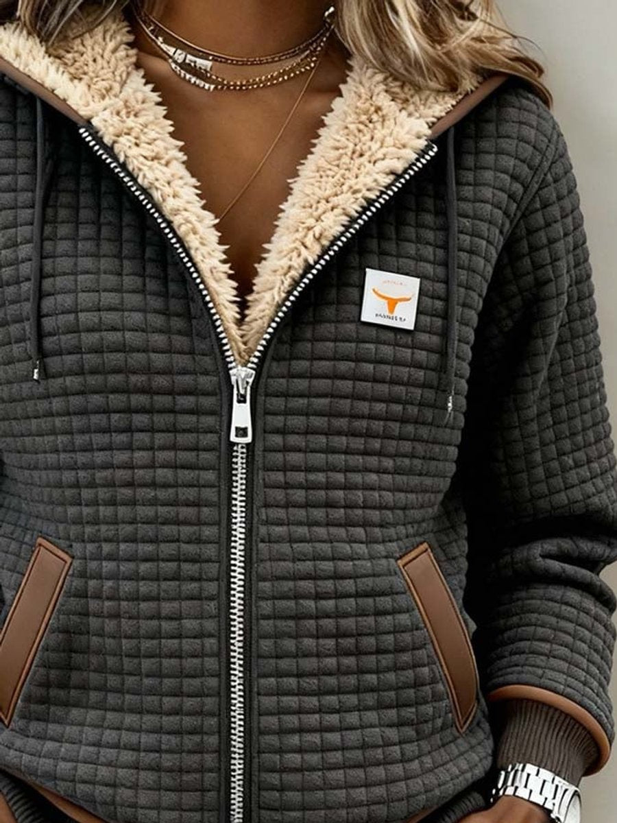 Bridgette | Sudadera con Cremallera y Textura Acogedora