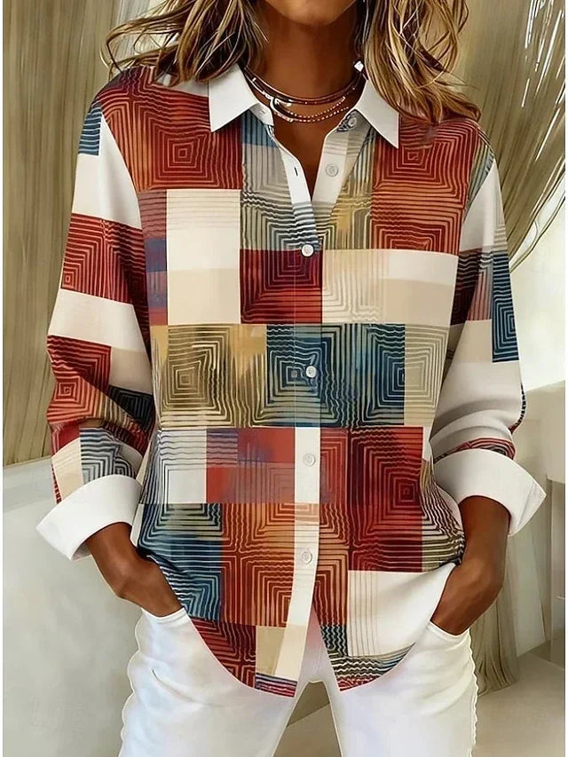 Andrea | Blusa Vintage con Estampado Patchwork